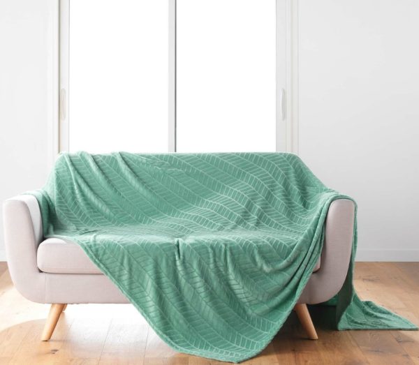Κουβέρτα - Ριχτάρι με ζακάρ σχέδιο super soft  Σχ.Arya mint 180x220cm 100% polyester