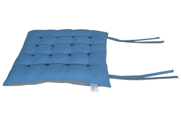 Μαξιλάρι καρέκλας Σχ.Duo 40x40cm διπλής όψης blue/l.grey 100% βαμβ.
