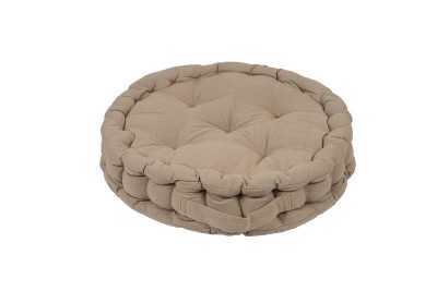 Μαξιλάρι δαπέδου στρόγγυλο Beige 40+8cm 100% cotton