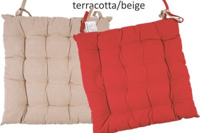 Μαξιλάρι καρέκλας Σχ.Duo 40x40cm διπλής όψης terracotta/beige 100% cotton