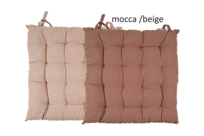 Μαξιλάρι καρέκλας Σχ.Duo 40x40cm διπλής όψης mocca/beige 100% βαμβ.