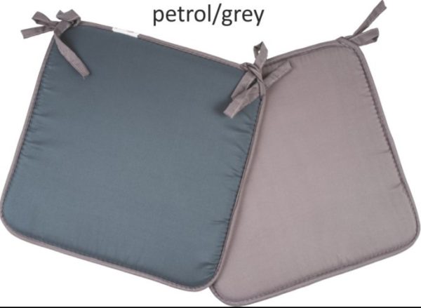 Μαξιλάρι καρέκλας δίχρωμο Σχ.Reli petrol-grey 38x38x2cm 100% microfiber