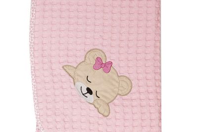 ΚΟΥΒΕΡΤΑ ΠΙΚΕ bebe SLEEPING BEARS CUB 13 100Χ160 ΡΟΖ Cotton 100%