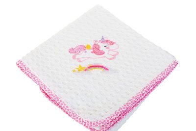 ΚΟΥΒΕΡΤΑ ΠΙΚΕ bebe UNICORN 42 100Χ160 ΛΕΥΚΟ/ΡΟΖ Cotton 100%