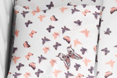 ΜΑΞΙΛΑΡΟΘΗΚΗ ΕΜΠΡΙΜΕ bebe Butterfly 61 35Χ45 Coral Cotton 100%