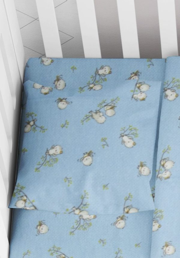 ΜΑΞΙΛΑΡΟΘΗΚΗ ΕΜΠΡΙΜΕ bebe Birds 14 35Χ45 Sky blue Flannel cotton 100%