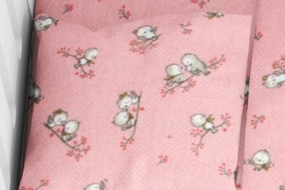 ΜΑΞΙΛΑΡΟΘΗΚΗ ΕΜΠΡΙΜΕ bebe Birds 15 35X45 Pink Flannel cotton 100%