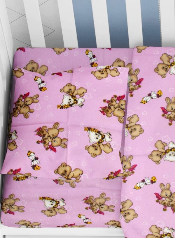 ΜΑΞΙΛΑΡΟΘΗΚΗ ΕΜΠΡΙΜΕ bebe Little Brothers 148 35Χ45 Pink Flannel Cotton 100%