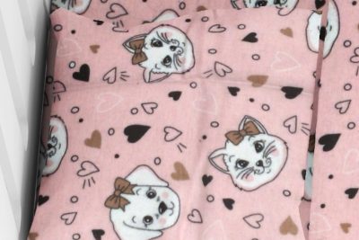 ΜΑΞΙΛΑΡΟΘΗΚΗ ΕΜΠΡΙΜΕ bebe Puppy-Kitten 18 35Χ45 Pink Flannel cotton 100%