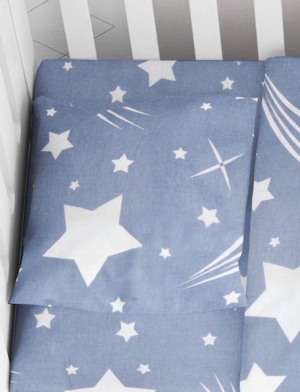 ΜΑΞΙΛΑΡΟΘΗΚΗ ΕΜΠΡΙΜΕ bebe Star 37 35Χ45 Blue Flannel cotton 100%