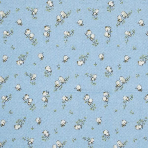 ΠΑΝΑ ΦΑΝΕΛΑ bebe Birds 14 80Χ80 Sky blue Flannel cotton 100%