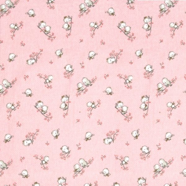 ΠΑΝΑ ΦΑΝΕΛΑ bebe Birds 15 80Χ80 Pink Flannel cotton 100%