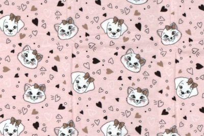 ΠΑΝΑ ΦΑΝΕΛΑ bebe Puppy-Kitten 18 80Χ80 Pink Flannel cotton 100%