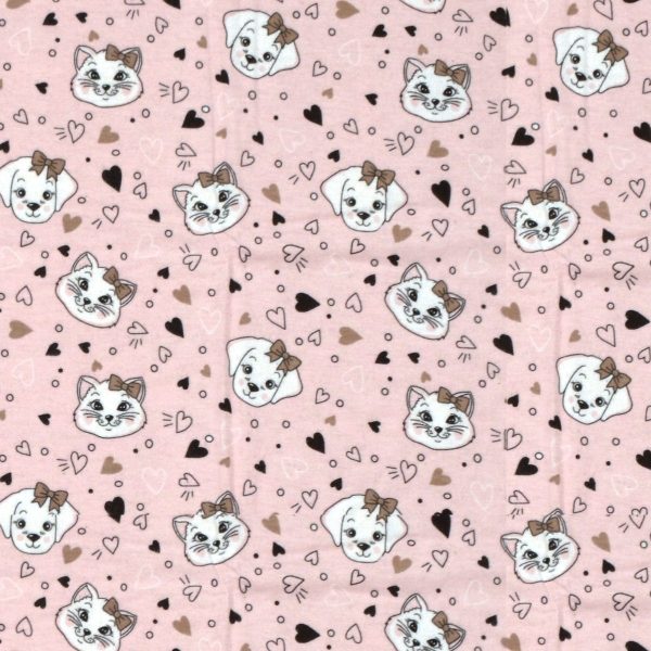 ΠΑΝΑ ΦΑΝΕΛΑ bebe Puppy-Kitten 18 80Χ80 Pink Flannel cotton 100%