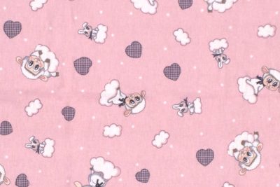 ΠΑΝΑ ΦΑΝΕΛΑ bebe Προβατάκι 05 80Χ80 Pink Flannel cotton 100%