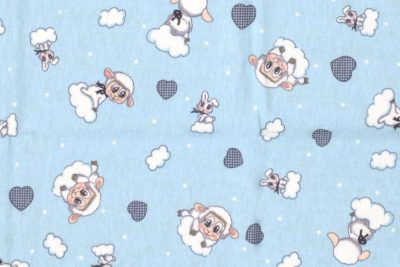 ΠΑΝΑ ΦΑΝΕΛΑ bebe Προβατάκι 06 80Χ80 Sky blue Flannel cotton 100%