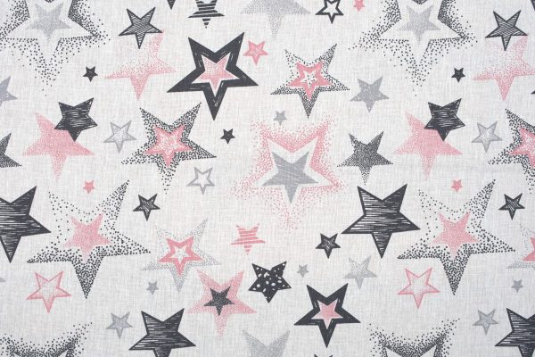 ΠΑΝΑ ΧΑΣΕΣ bebe Star 122 80X80 Grey-Pink Cotton 100%