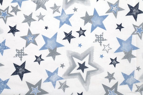 ΠΑΝΑ ΧΑΣΕΣ bebe Star 123 80X80 Blue-Grey Cotton 100%