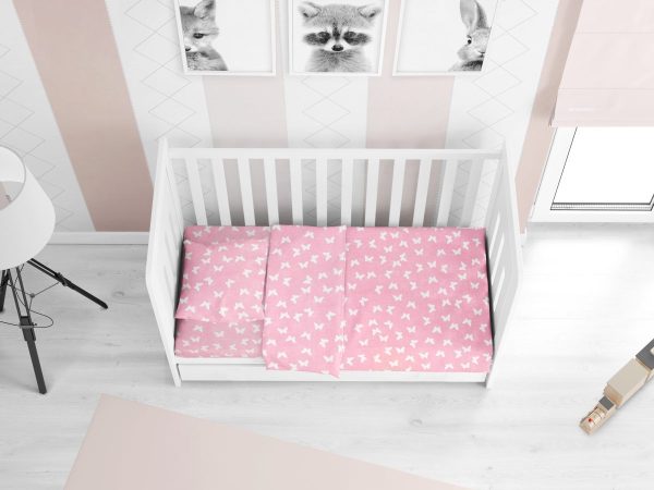 ΠΑΠΛΩΜΑ ΕΜΠΡΙΜΕ bebe Butterfly 50 120X160 Pink Cotton 100%