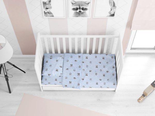 ΠΑΠΛΩΜΑ ΕΜΠΡΙΜΕ bebe PANDA 110 120X160 Sky blue Cotton 100%