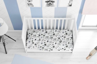 ΠΑΠΛΩΜΑ ΕΜΠΡΙΜΕ bebe Star 120 120X160 Grey Cotton 100%