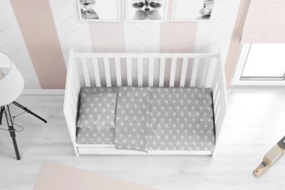 ΠΑΠΛΩΜΑ ΕΜΠΡΙΜΕ bebe Star 35 120X160 ΓΚΡΙ Cotton 100%