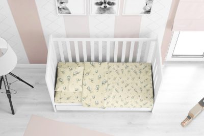 ΠΑΠΛΩΜΑ ΕΜΠΡΙΜΕ bebe Birds 16 120X160 Ecru Flannel cotton 100%