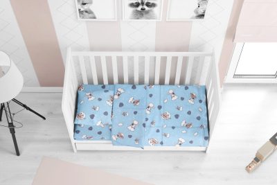 ΠΑΠΛΩΜΑ ΕΜΠΡΙΜΕ bebe Προβατάκι 06 120X160 Sky blue Flannel cotton 100%