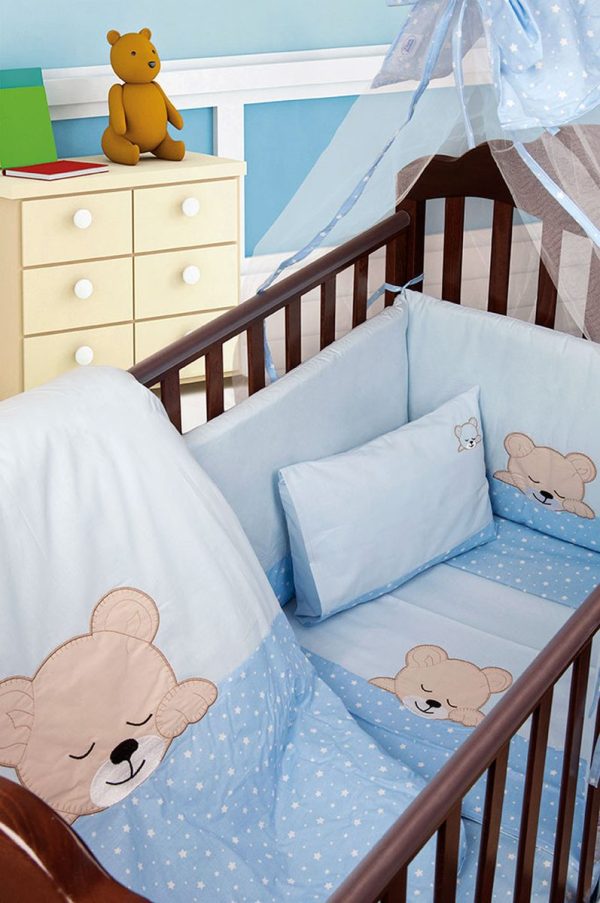 ΠΑΠΛΩΜΑ bebe SLEEPING BEARS CUB 13 100X140 ΣΙΕΛ Cotton 100%