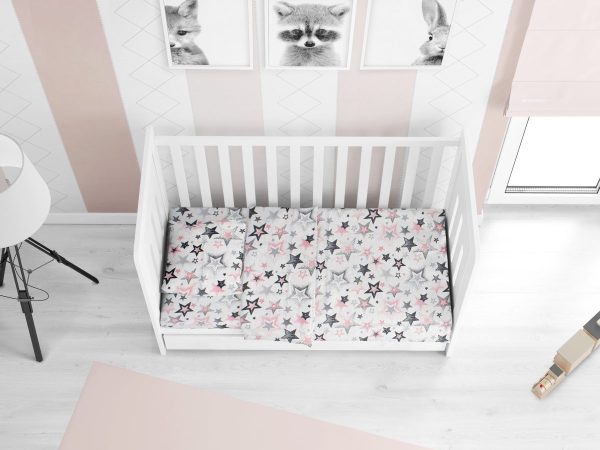 ΠΑΠΛΩΜΑΤΟΘΗΚΗ ΕΜΠΡΙΜΕ bebe Star 122 120X160 Grey-Pink Cotton 100%