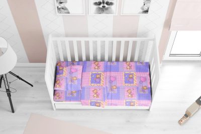 ΠΑΠΛΩΜΑΤΟΘΗΚΗ ΕΜΠΡΙΜΕ bebe Baloon 75 120Χ160 Pink Flannel cotton 100%