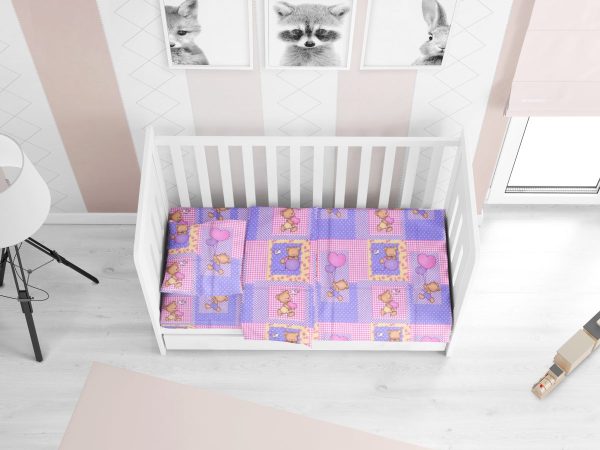 ΠΑΠΛΩΜΑΤΟΘΗΚΗ ΕΜΠΡΙΜΕ bebe Baloon 75 120Χ160 Pink Flannel cotton 100%