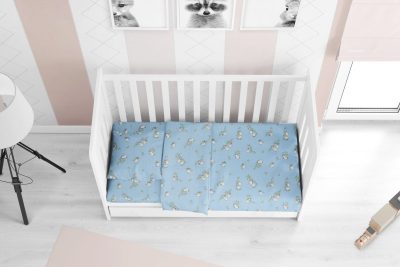 ΠΑΠΛΩΜΑΤΟΘΗΚΗ ΕΜΠΡΙΜΕ bebe Birds 14 120Χ160 Sky blue Flannel cotton 100%