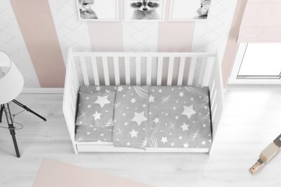 ΠΑΠΛΩΜΑΤΟΘΗΚΗ ΕΜΠΡΙΜΕ bebe Star 38 120Χ160 Grey Flannel cotton 100%