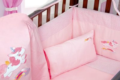 ΠΡΟΙΚΑ ΜΩΡΟΥ 7 τεμ bebe UNICORN 41  ΡΟΖ Cotton 100%