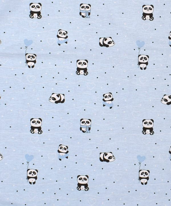 ΣΕΝΤΟΝΑΚΙ ΛΙΚΝΟΥ bebe PANDA 110 80Χ110 Sky blue Cotton 100%