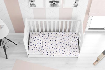 ΣΕΝΤΟΝΙΑ ΕΜΠΡΙΜΕ ΣΕΤ 3 τεμ bebe Star 102 120Χ160 Blue Cotton 100%