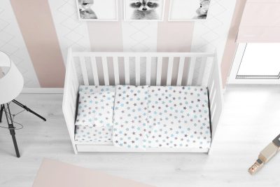 ΣΕΝΤΟΝΙΑ ΕΜΠΡΙΜΕ ΣΕΤ 3 τεμ bebe Star 104 120X160 Sky blue Cotton 100%