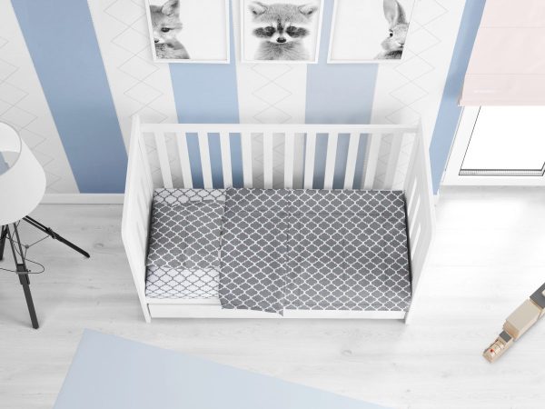 ΣΕΝΤΟΝΙΑ ΕΜΠΡΙΜΕ ΣΕΤ 3 τεμ bebe Windows Multi 137 120Χ160 Grey-White Cotton 100%