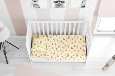 ΣΕΝΤΟΝΙΑ ΕΜΠΡΙΜΕ ΣΕΤ 3 τεμ bebe Ελαφάκι 115 120Χ160 Ecru Cotton 100%