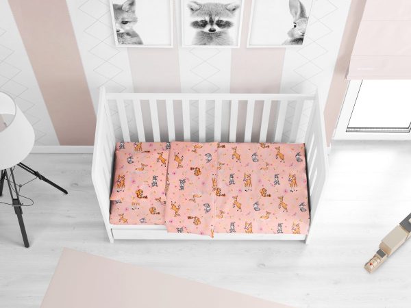 ΣΕΝΤΟΝΙΑ ΕΜΠΡΙΜΕ ΣΕΤ 3 τεμ bebe Ελαφάκι 117 120Χ160 Pink Cotton 100%