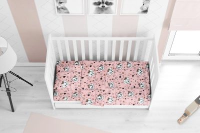 ΣΕΝΤΟΝΙΑ ΕΜΠΡΙΜΕ ΣΕΤ 3 τεμ bebe Puppy-Kitten 18 120Χ160 Pink Flannel cotton 100%