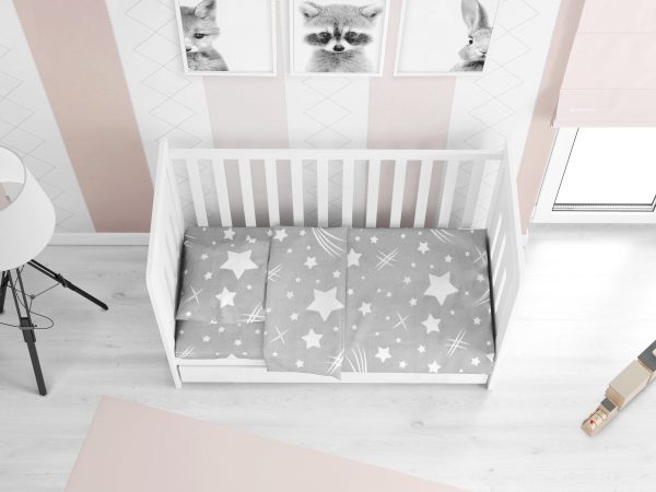 ΣΕΝΤΟΝΙΑ ΕΜΠΡΙΜΕ ΣΕΤ 3 τεμ bebe Star 38 120Χ160 Grey Flannel cotton 100%