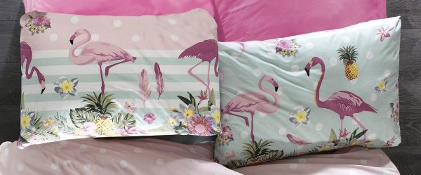 ΜΑΞΙΛΑΡΟΘΗΚΗ ΕΜΠΡΙΜΕ  Flamingo 294 50Χ70 Pink-Green Flannel cotton 100%