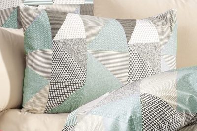 ΜΑΞΙΛΑΡΟΘΗΚΗ ΕΜΠΡΙΜΕ Geometrical 330 50X70 Green-Beige Flannel cotton 100%