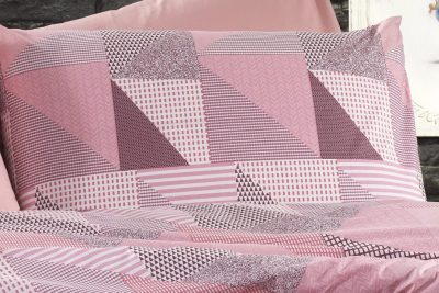 ΜΑΞΙΛΑΡΟΘΗΚΗ ΕΜΠΡΙΜΕ Geometrical 331 50X70 Pink-Salmon Flannel cotton 100%