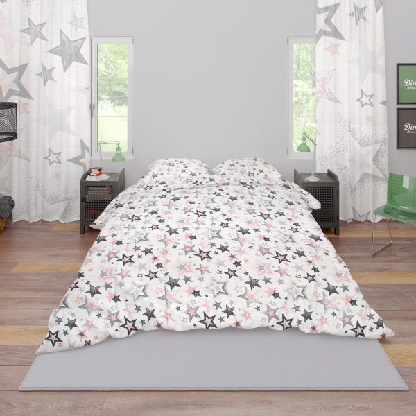 ΠΑΠΛΩΜΑ ΕΜΠΡΙΜΕ ΕΝΗΛ Star 122 220X240 Grey-Pink Cotton 100%