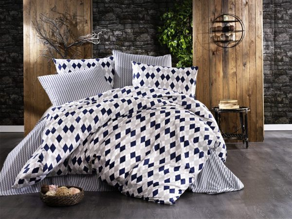 ΠΑΠΛΩΜΑΤΟΘΗΚΗ ΕΜΠΡΙΜΕ  Diamond 325 160Χ240 Blue-Black Flannel cotton 100%