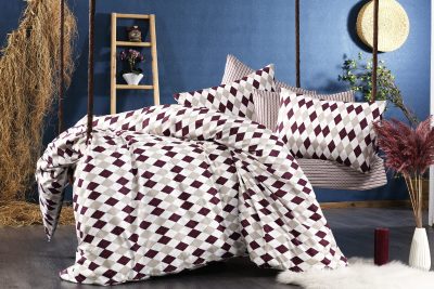 ΠΑΠΛΩΜΑΤΟΘΗΚΗ ΕΜΠΡΙΜΕ  Diamond 326 160Χ240 Burgundy Flannel cotton 100%