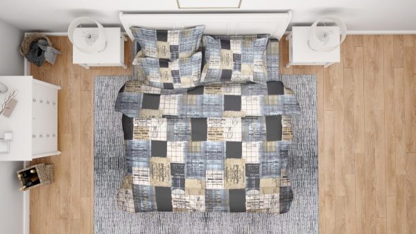 ΠΑΠΛΩΜΑΤΟΘΗΚΗ ΕΜΠΡΙΜΕ Squares 01 220Χ240 Flannel cotton 100%